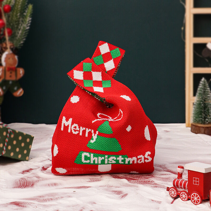 Festive Knitted Christmas Gift Bag Set