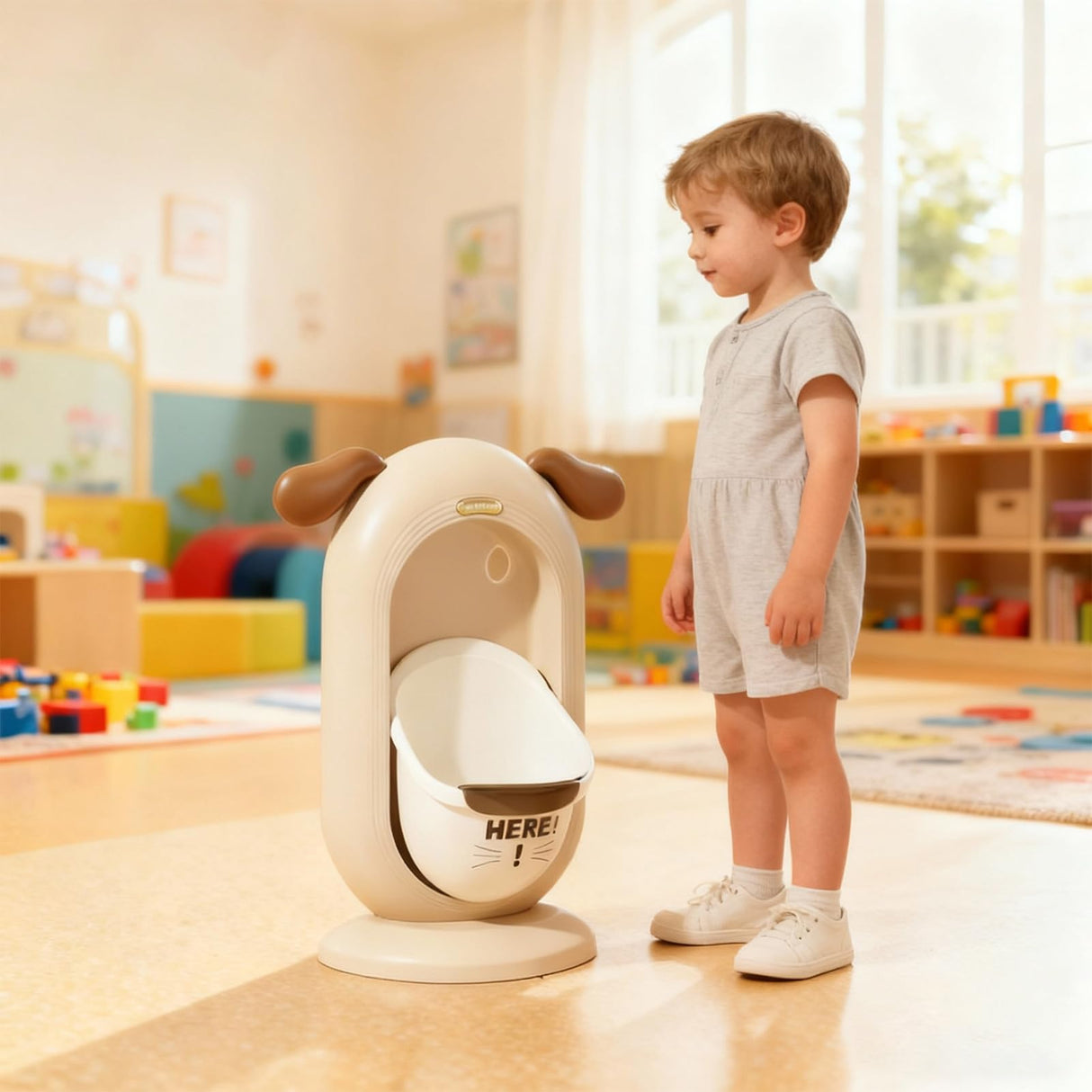 Kids Training Urinal with Adjustable Height, Beige - view 4