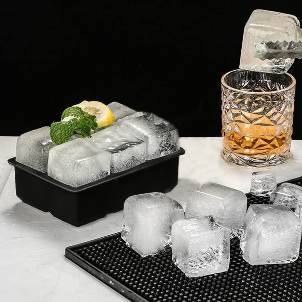 Zufre Silicone Ice Mould Set, Sphere and Square, 2pcs, Black