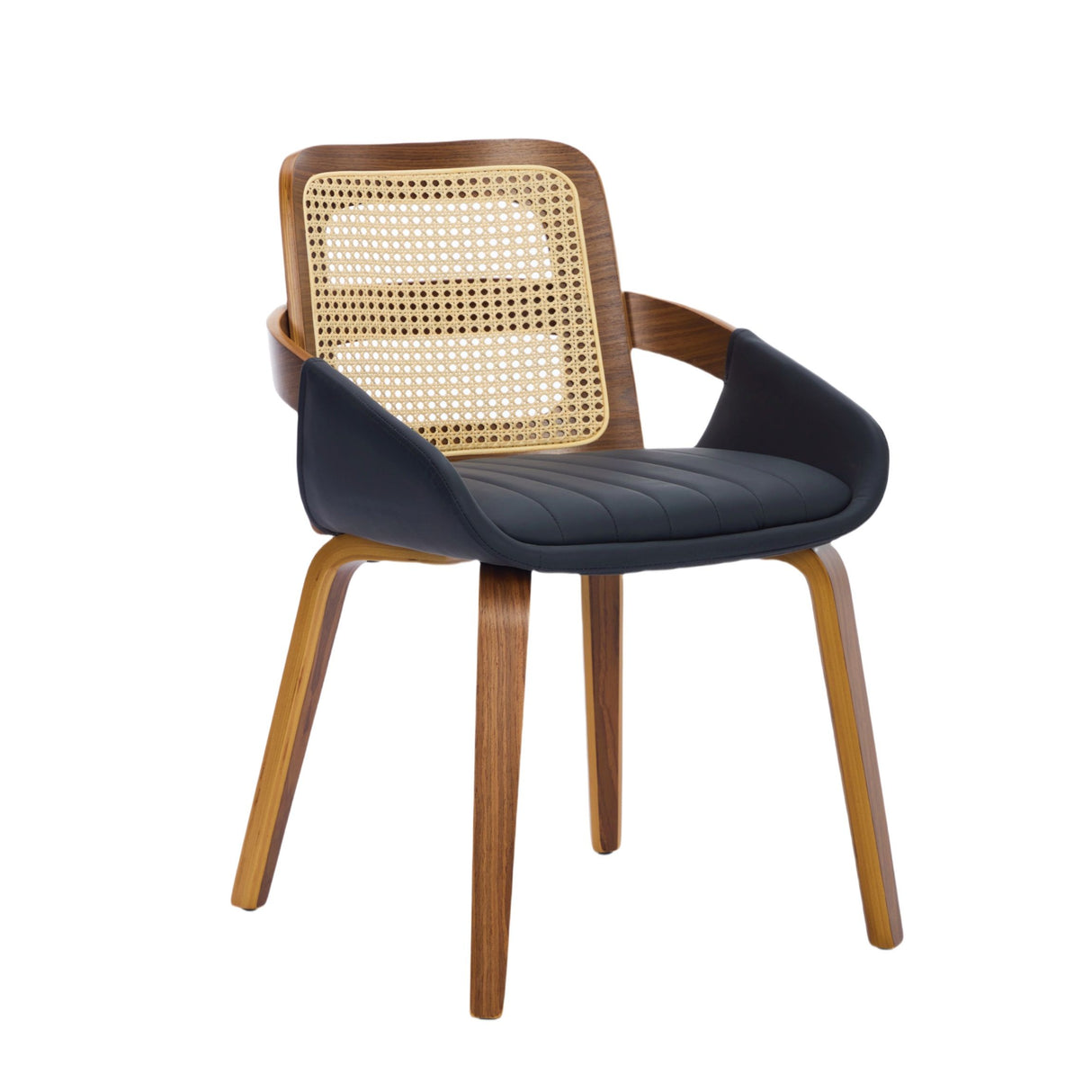 Greenock black rattan back dining chair in a modern dining room