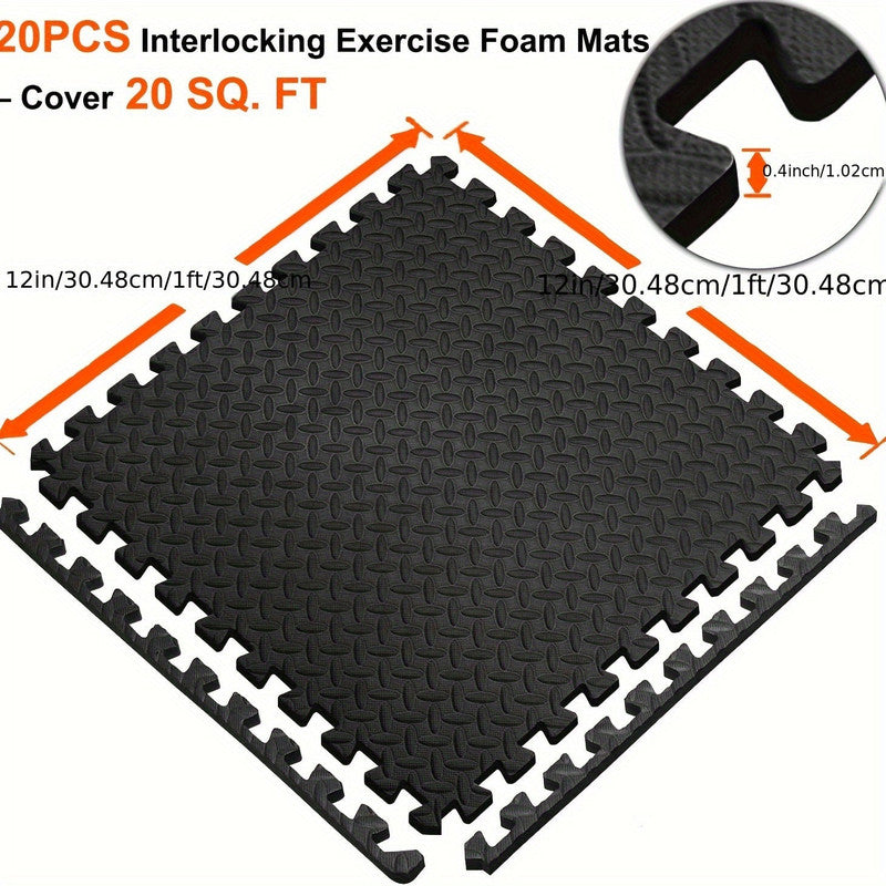 Mendocino Interlocking EVA Fitness Mat, 30cm x 30cm, 20pcs
