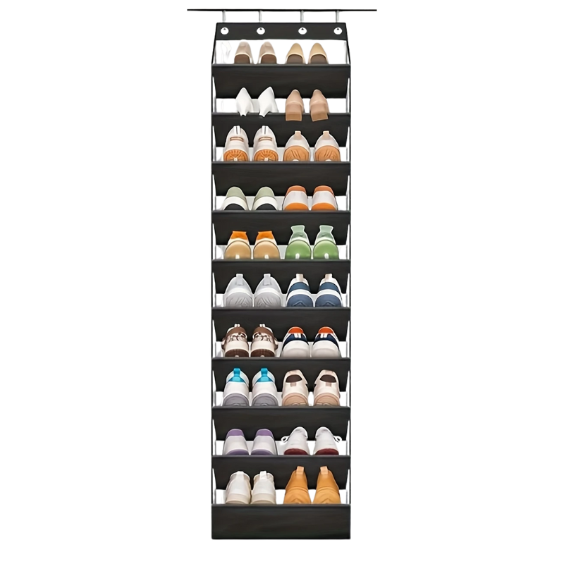 Tatyoon Over the Door Shoe Organiser, Black 20 Pairs