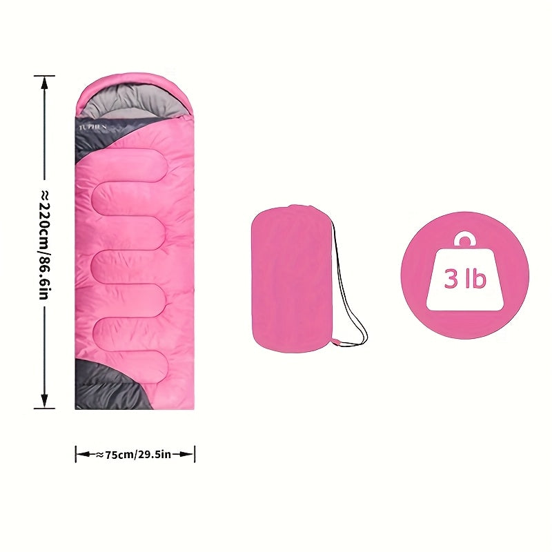 Four-Season Rectangular Sleeping Bag, Adults, Rosy