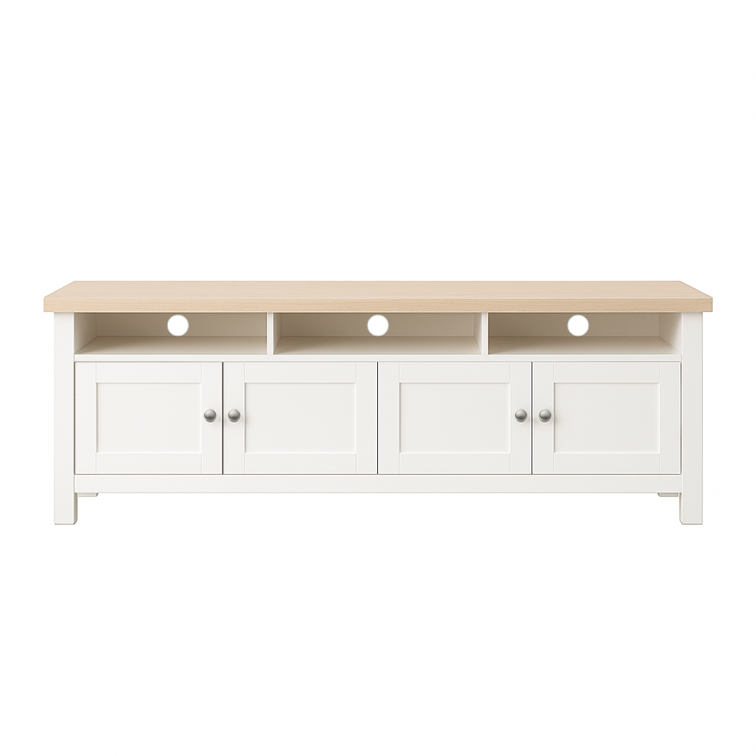 Lefroy 180cm Entertainment Unit, White and Oak