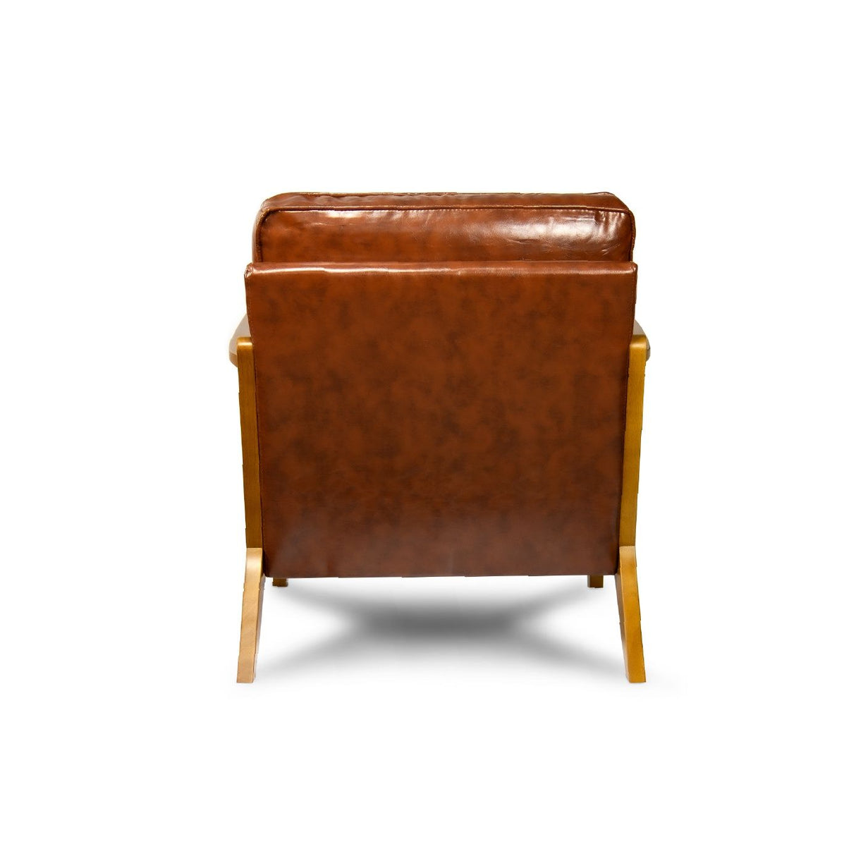 Perrys Armchair, Red Brown Faux Leather