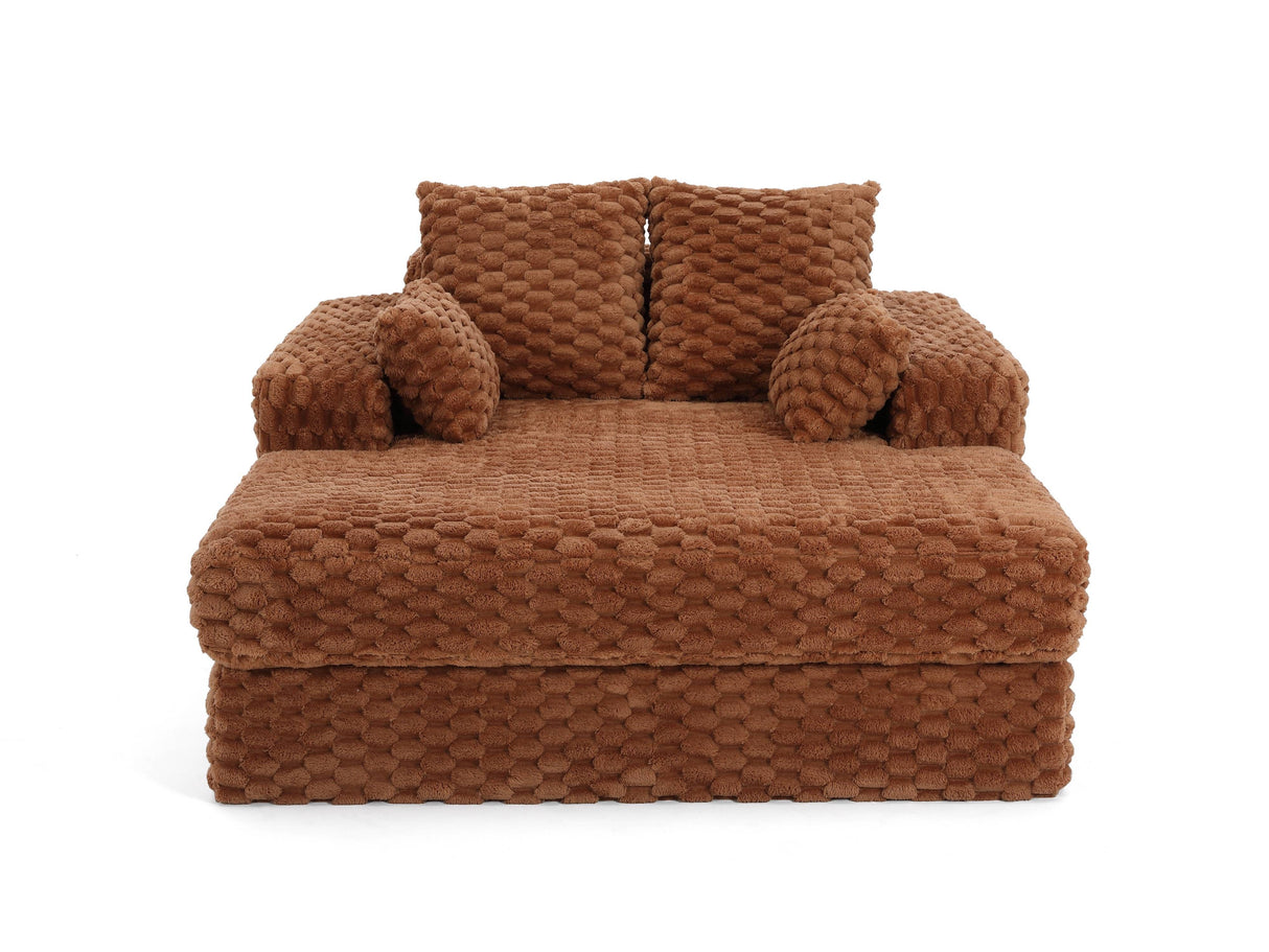 Begur Brown fabric sofa in a modern living room