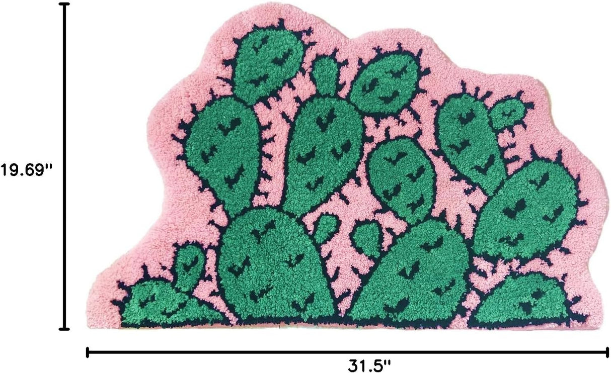 Cactus design plush kids play mat detail
