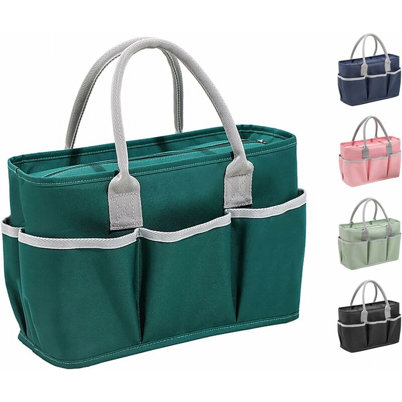 Dark insulated lunch bag with multiple pockets for office and picnics