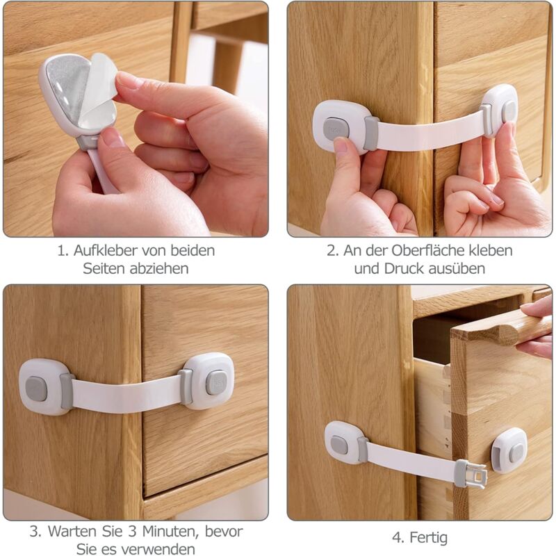 Cranbrook Child Safety Latches, 6pcs, Cupboard and Fridge Lock