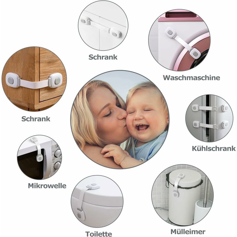 Cranbrook Child Safety Latches, 6pcs, Cupboard and Fridge Lock