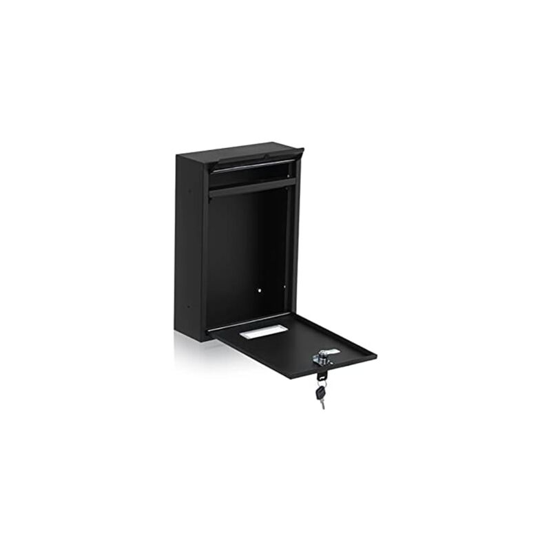 Galvanised steel locking mailbox with name plate in anthracite black - image 2