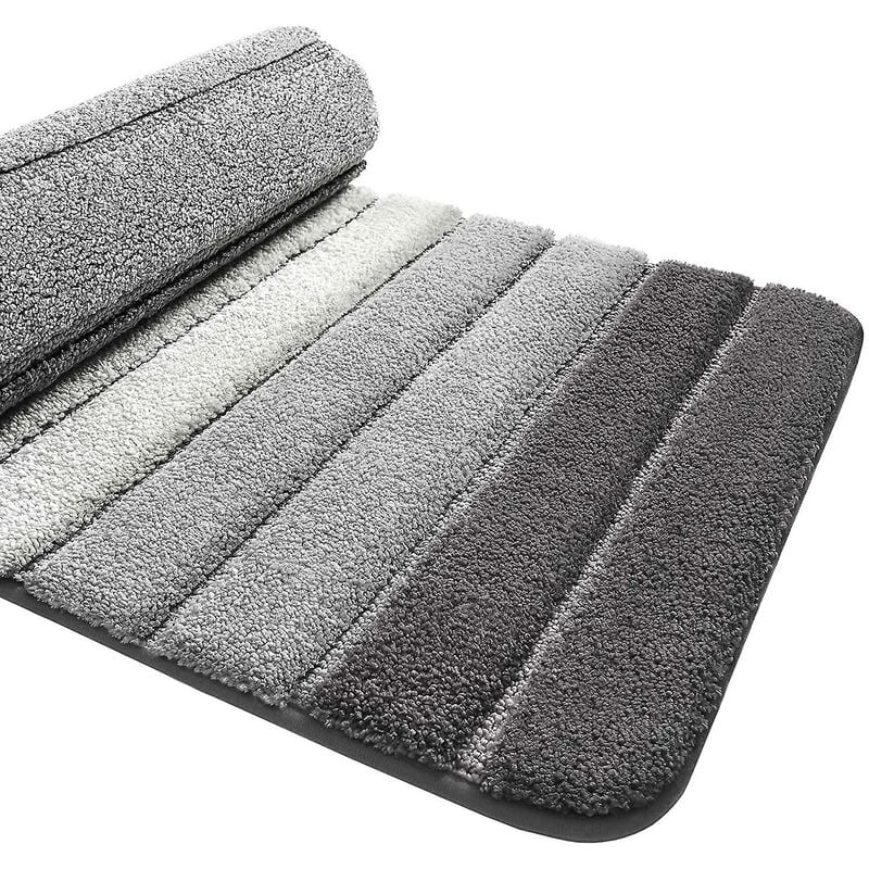 Extra soft grey microfibre bath mat 40 x 60 cm