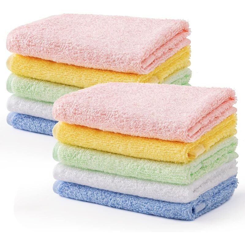 Bamboo fibre baby face towels multicolour set