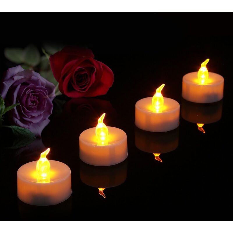 Pack of 24 warm white LED flameless tea light candles