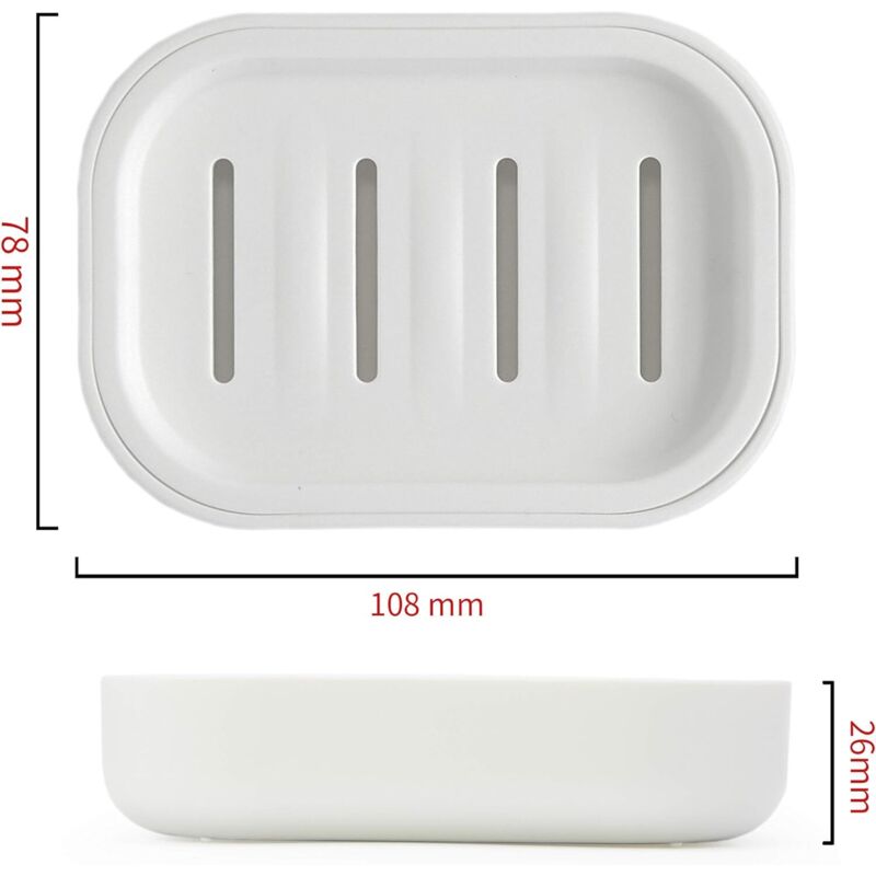 Soap dish separated into its slotted insert and drainage base tray