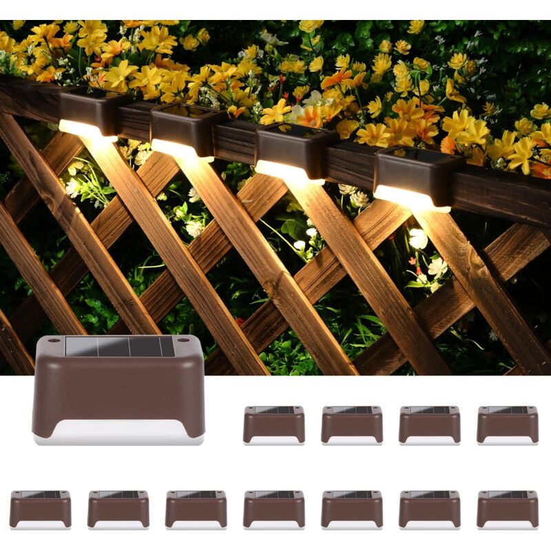 Solar LED deck lights in warm white - view 1