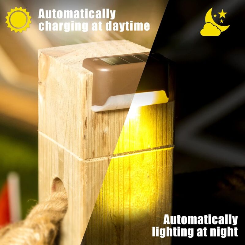 Solar LED deck lights in warm white - view 2