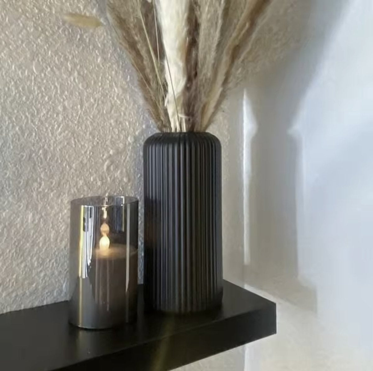 Matte black modern decorative flower vase