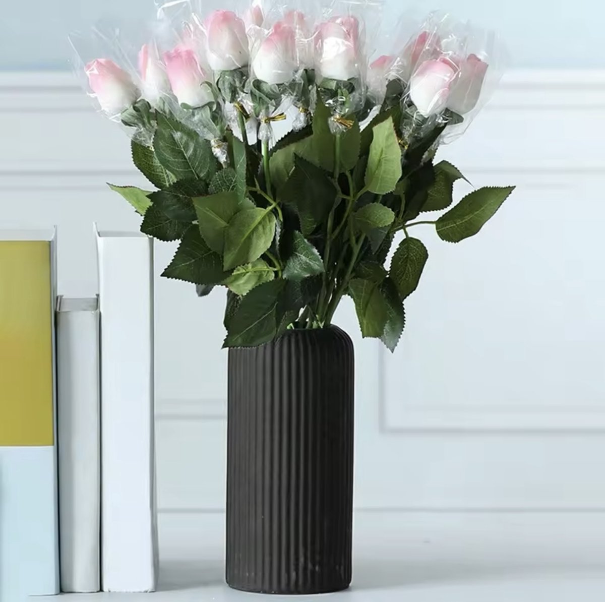 Matte black modern decorative flower vase