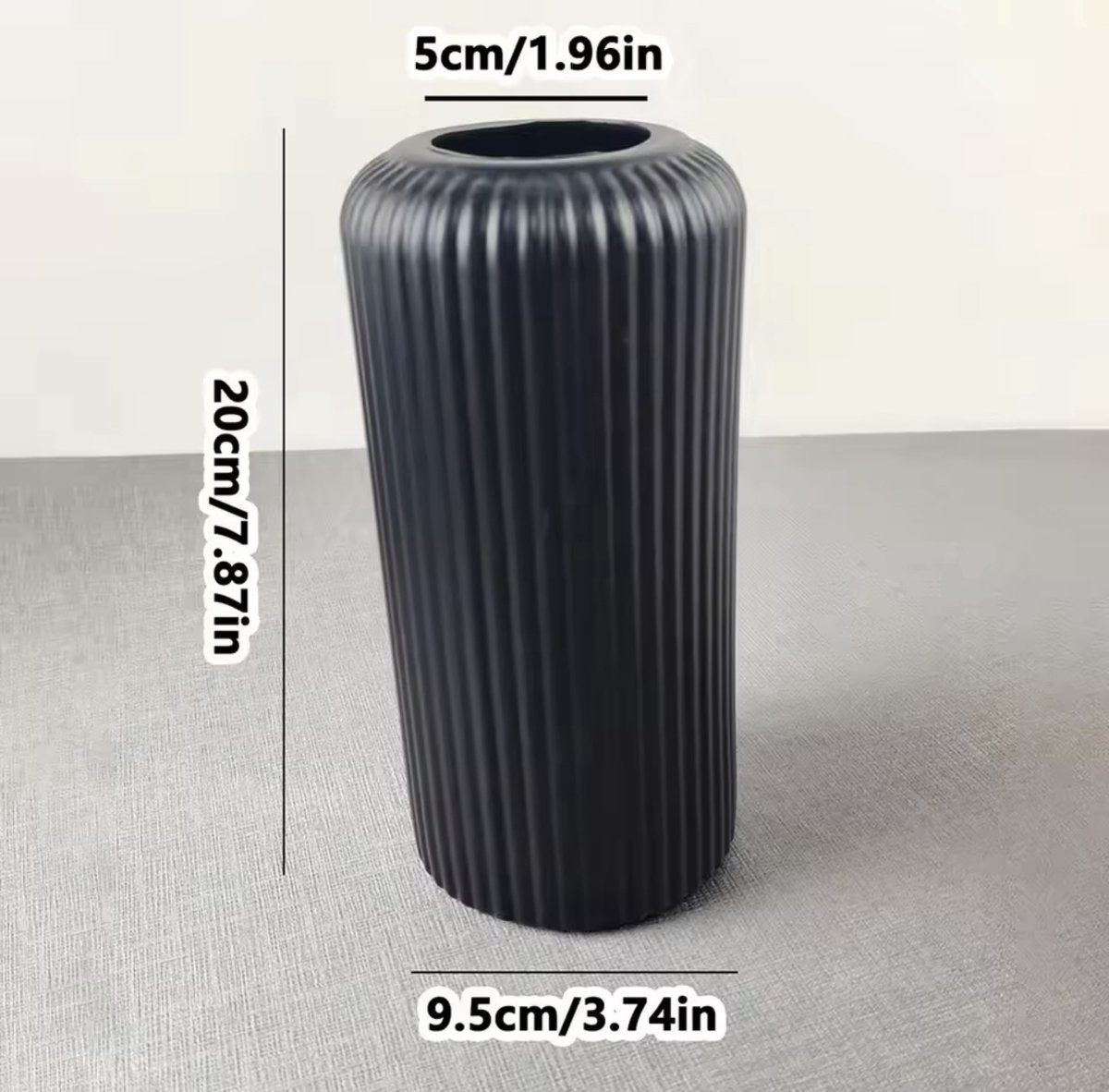 Matte black modern decorative flower vase