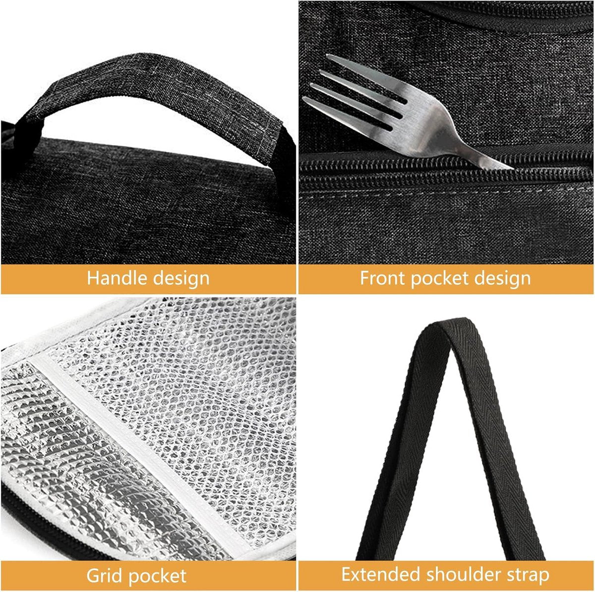 Wonboyn Insulated Lunch Bag, Adjustable Strap, 20 x 18.5 x 15.5cm