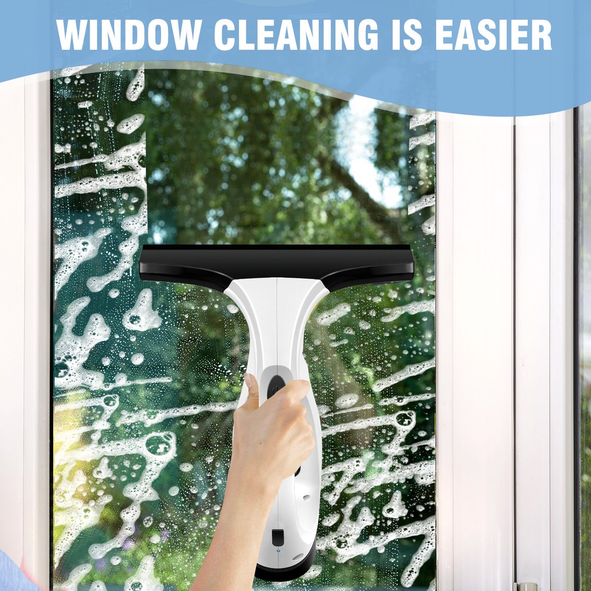 Zwickau Window Vacuum Squeegee Cleaner, Cordless, 150ml Tank