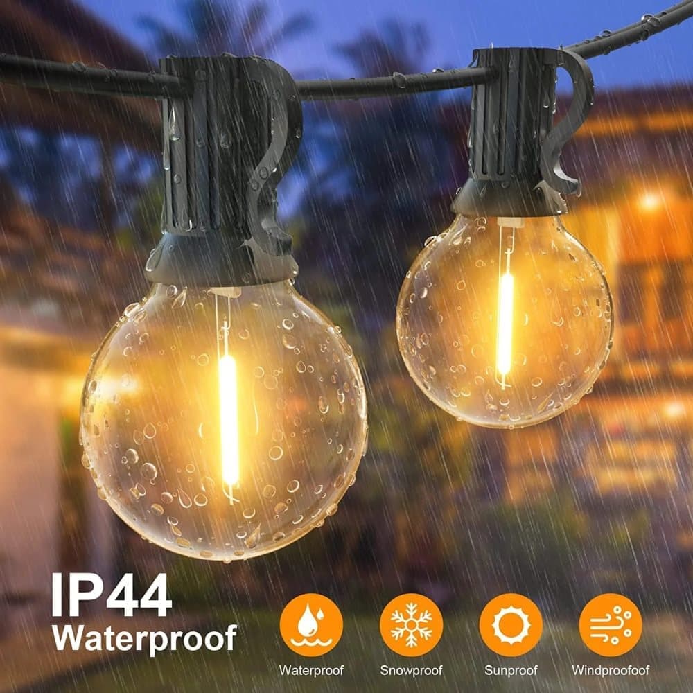 Otranto Outdoor String Lights, G40 Bulbs, 52 LED, 30m, Warm White