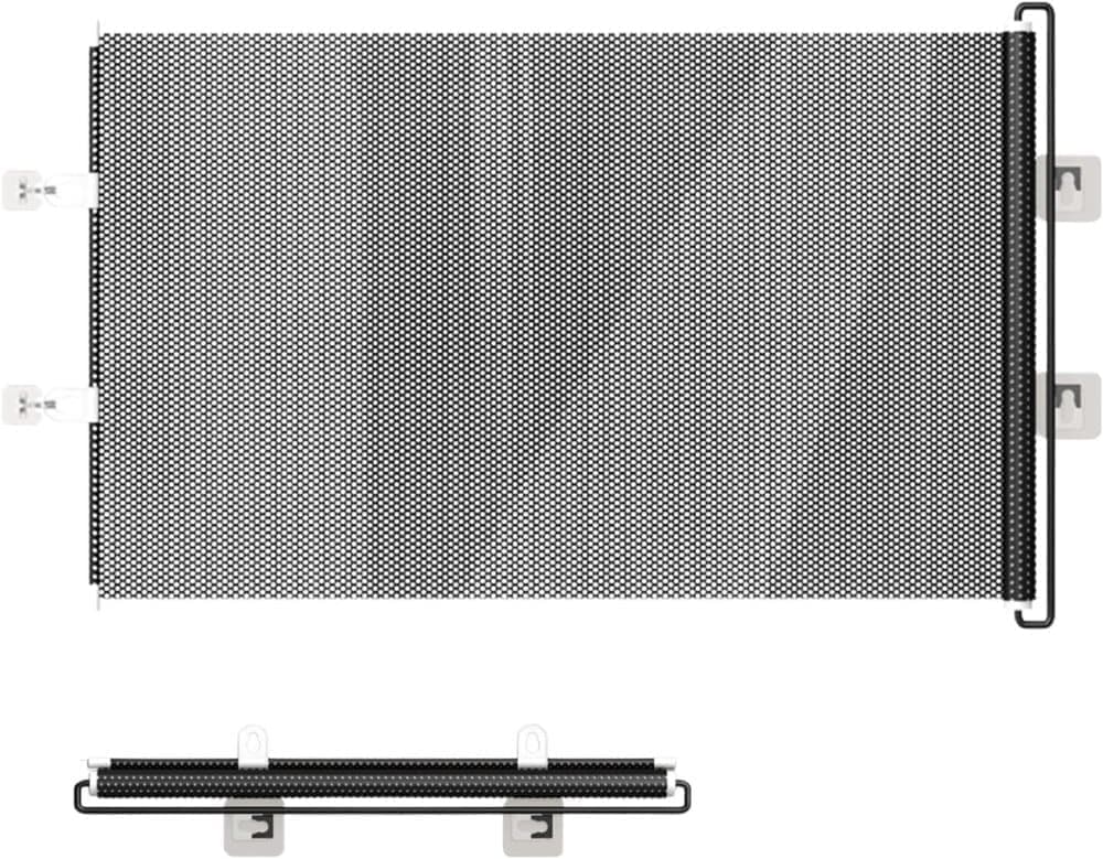 Retractable Safety Gate, No Drill Mesh 125cm Wide Black