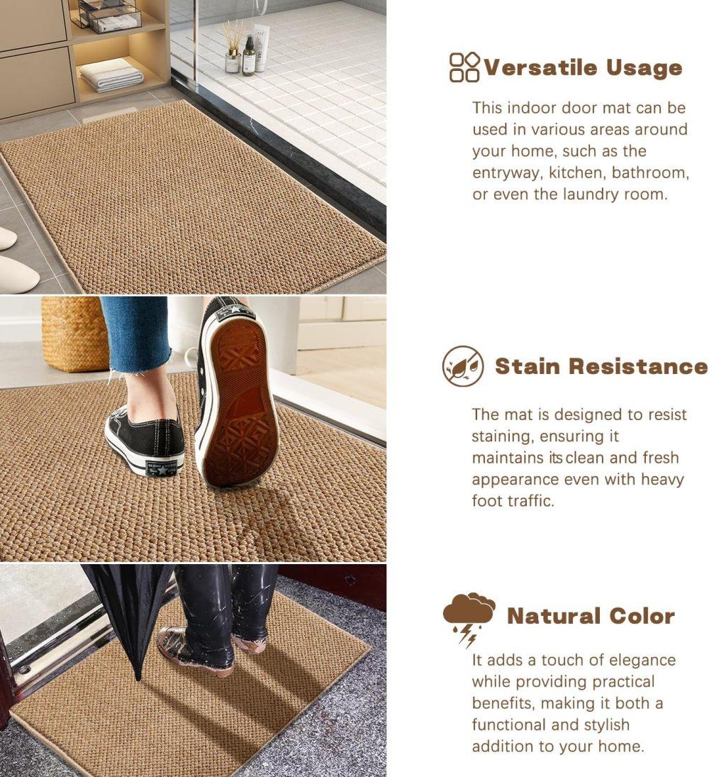 Brown faux jute door mat 40 x 60cm - view 2