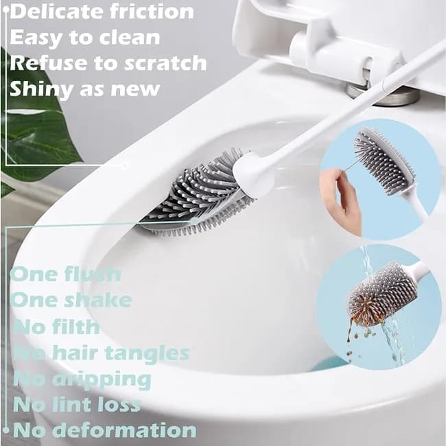 Close up of the white flexible silicone brush head showing the three in one cleaning profile