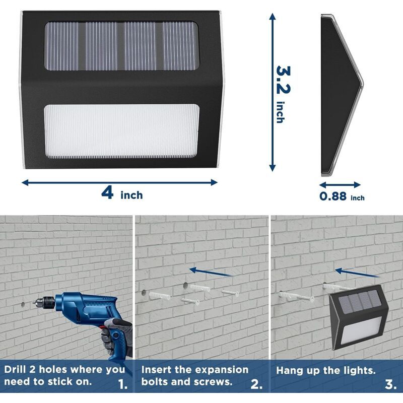 Ostuni Solar Stair Lights, Cool White, 12 Pack
