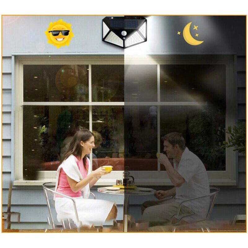 Gravina Solar Motion Sensor Wall Light, 100 LED, 1200mAh