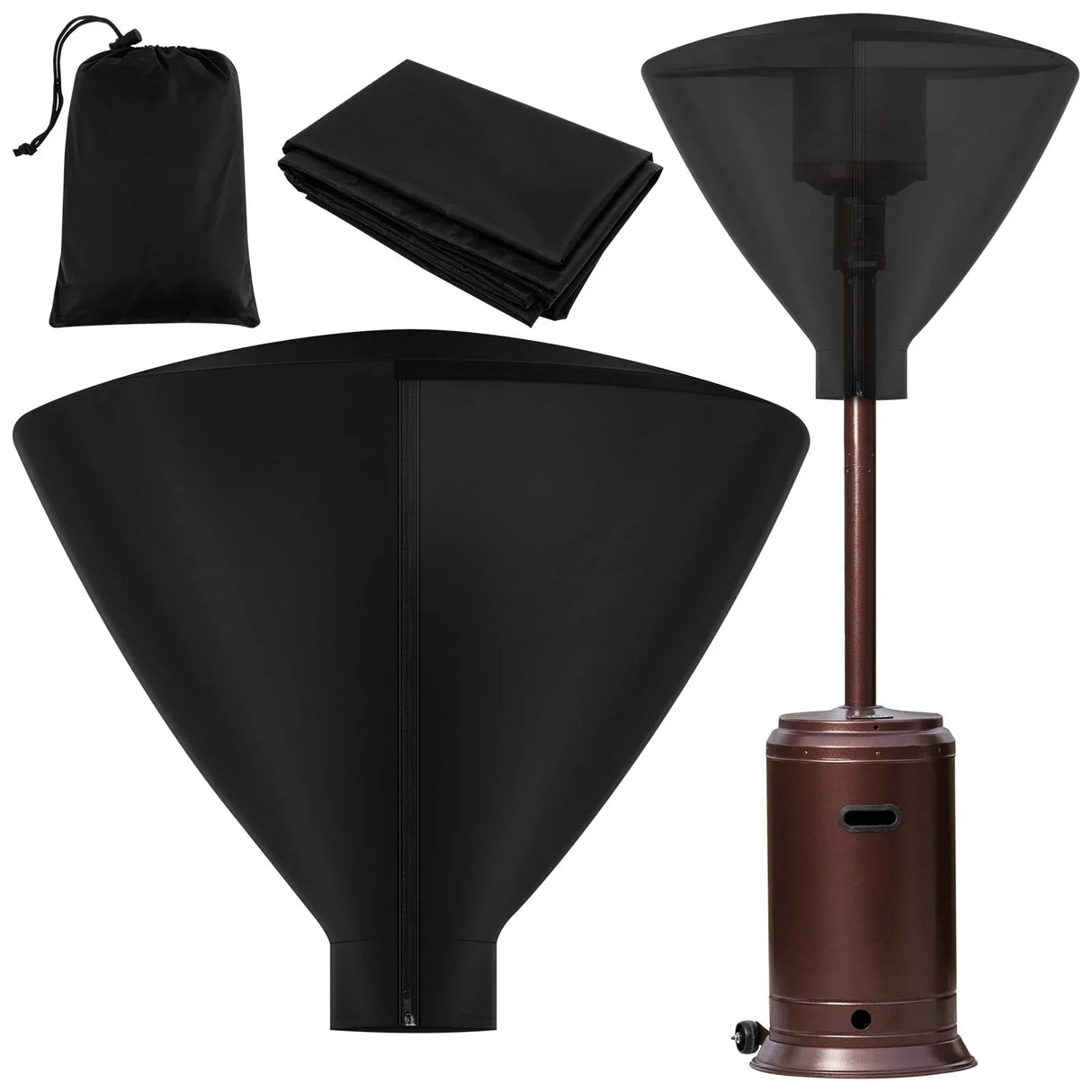 Patio Heater Head Cover Oxford 420D Black 34 Inch