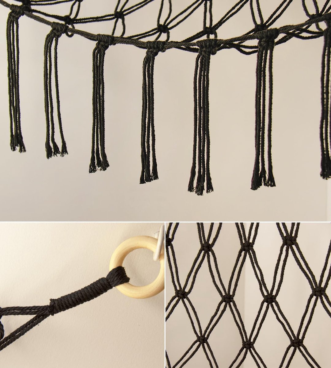 Toy storage hammock net for soft toys in black