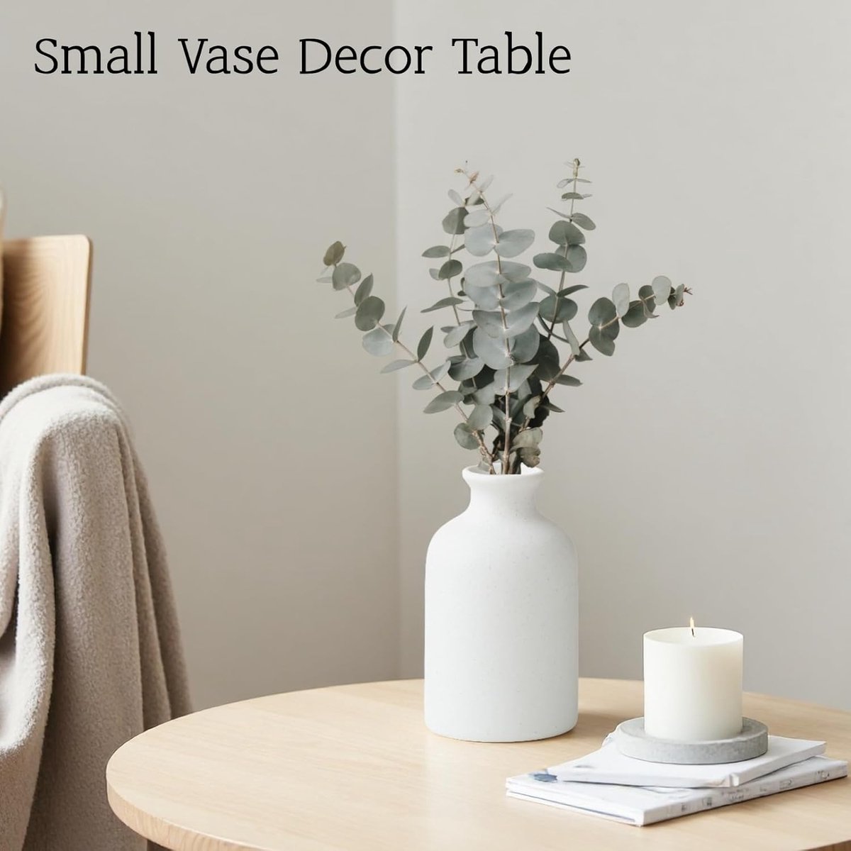 Matte ceramic vase set of three in graduated sizes