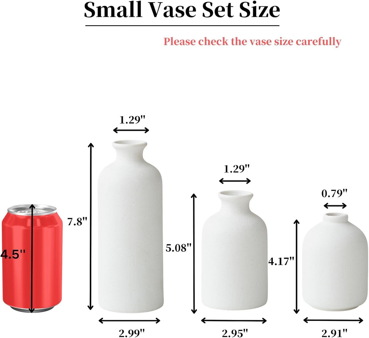 Matte ceramic vase set of three in graduated sizes