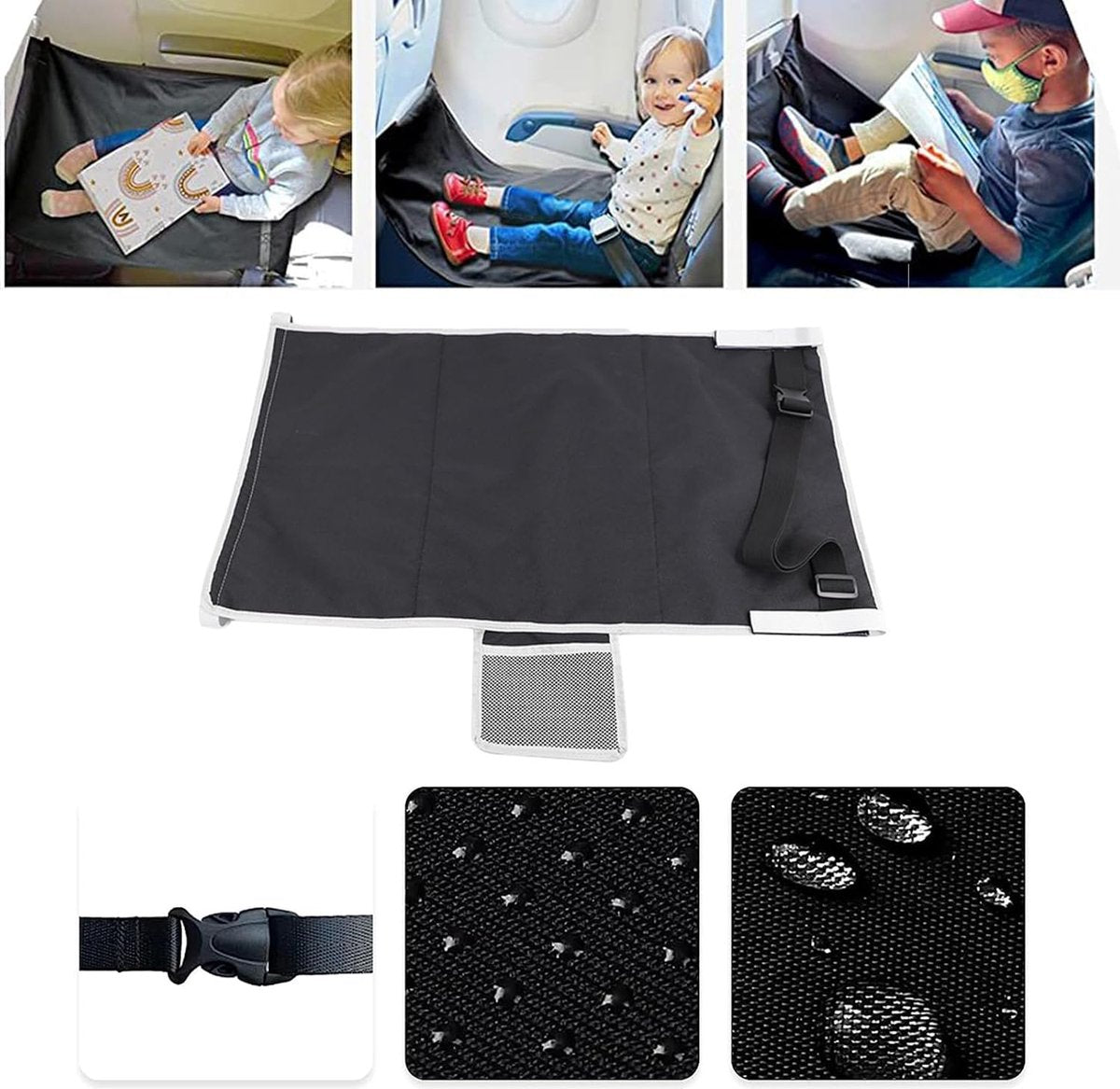 Toddler Travel Airplane Bed and Footrest, Black