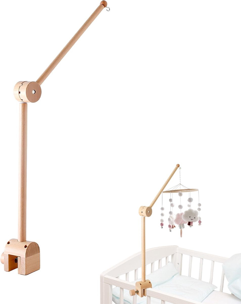 Natural beech wood baby mobile holder
