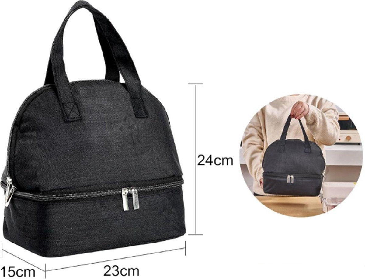 Wallagoot Insulated Lunch Bag, Double Compartment, Foldable