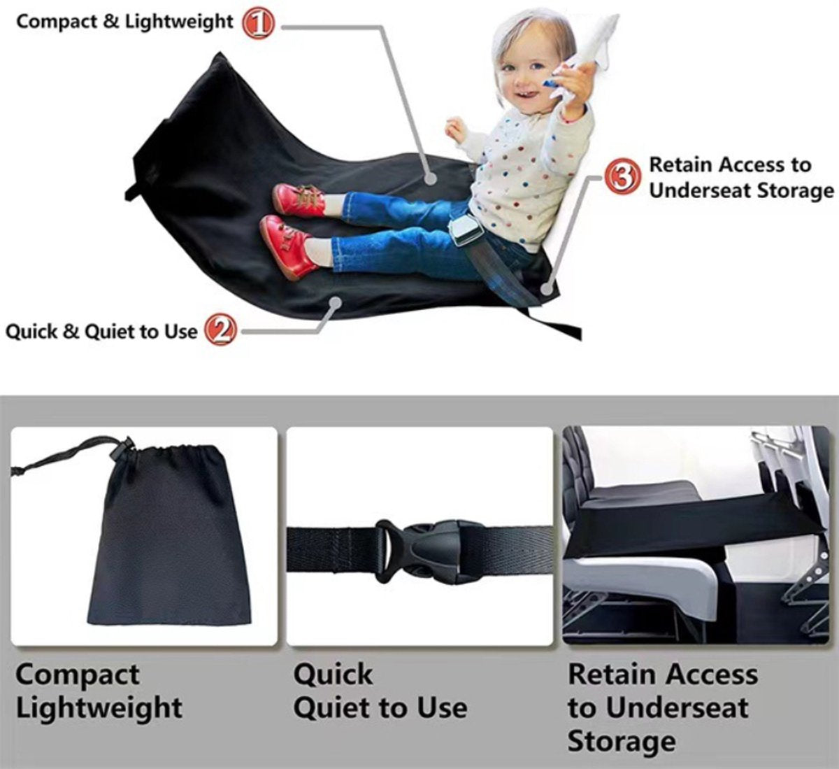 Toddler Airplane Footrest Hammock