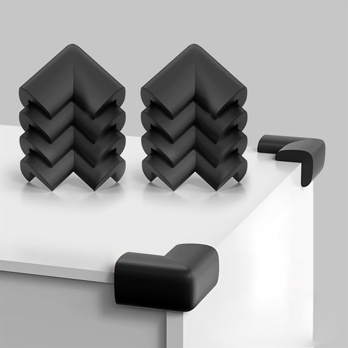 Baby Corner Protectors, Soft Rubber Foam 8 Pack Black