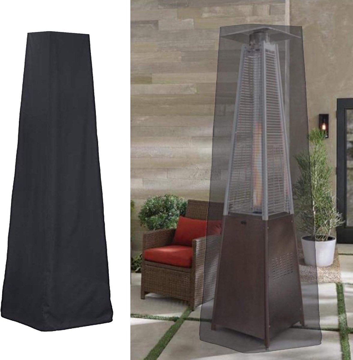 Patio Heater Cover, Black 221 x 53 x 61cm
