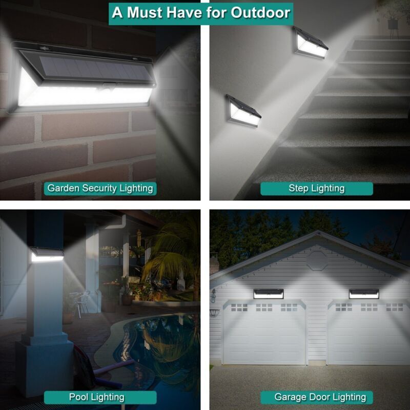 118 LED solar wall light 1000 lumen with PIR motion sensor IP65 outdoor