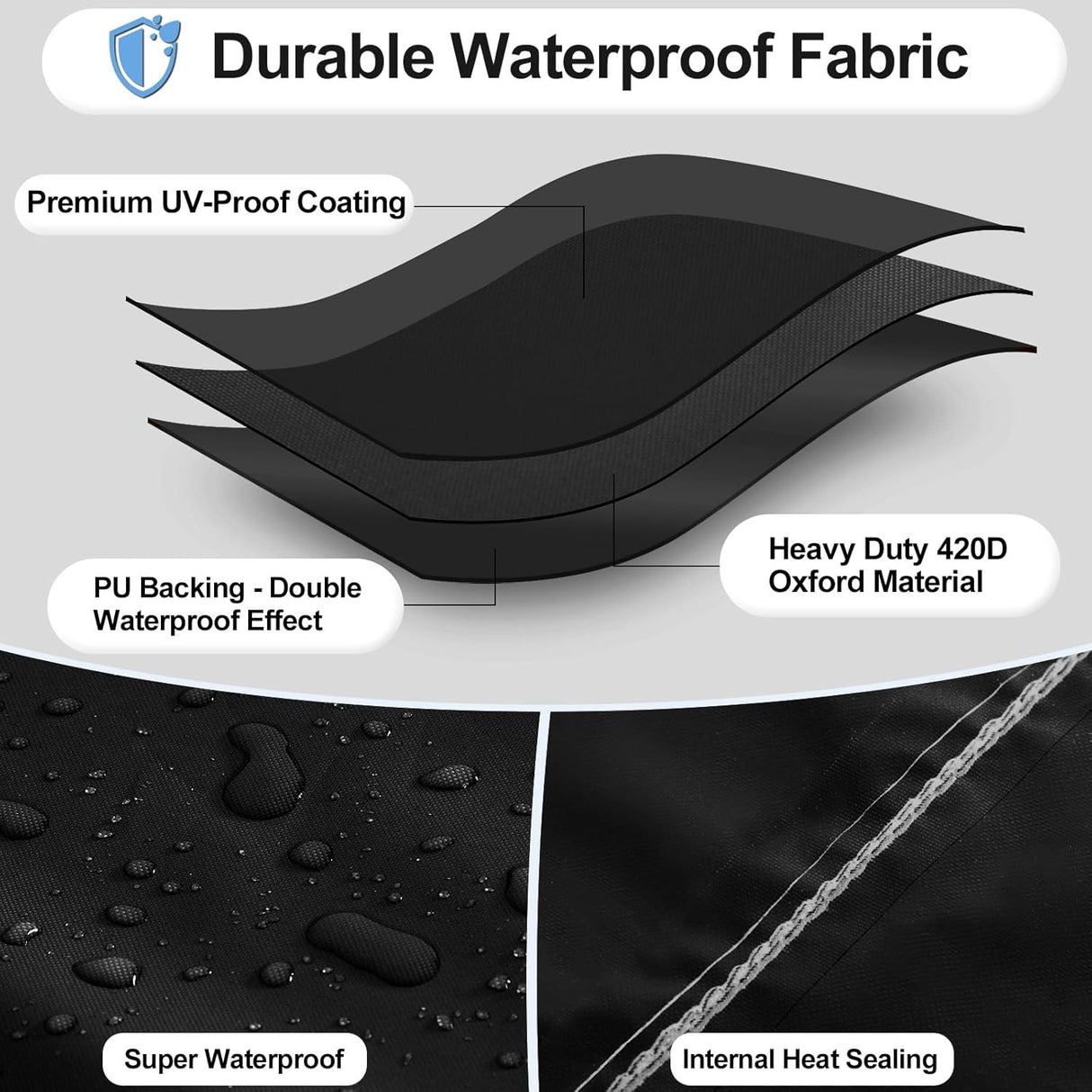 Patio Heater Cover, Black 226cm