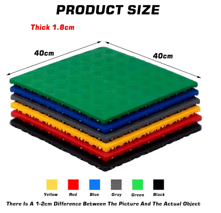 Albula Interlocking Drainage Floor Tile, 40x40cm, PP, Black