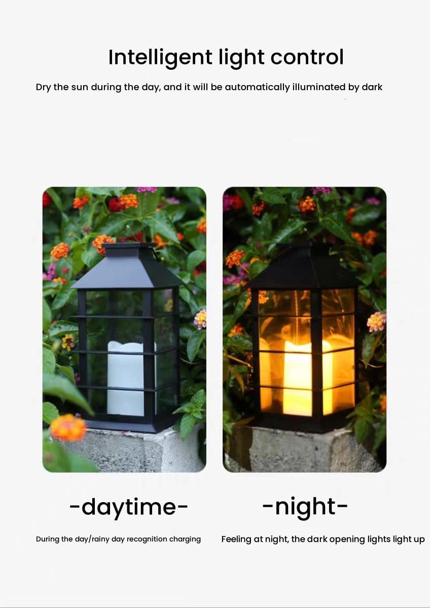 Presicce Solar Candle Lamps, Flame Effect, 2 Pack
