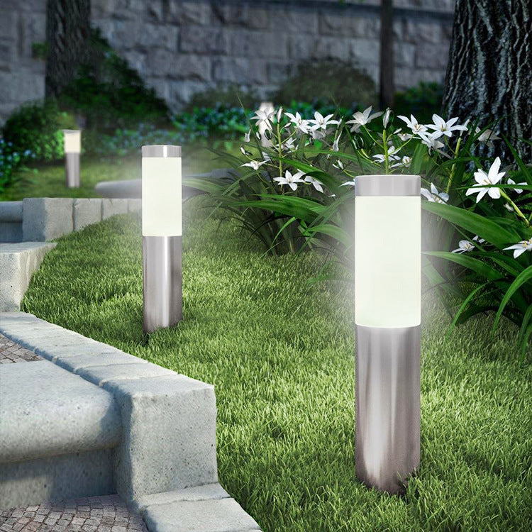 Tricase Solar Path Light, Stainless Steel, Cylindrical