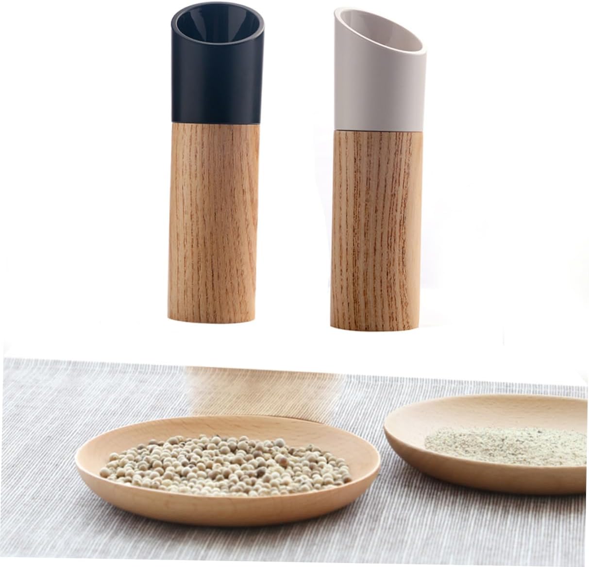 Ortigia Pepper Mill, Manual, Wood and Ceramic, White, 160mm