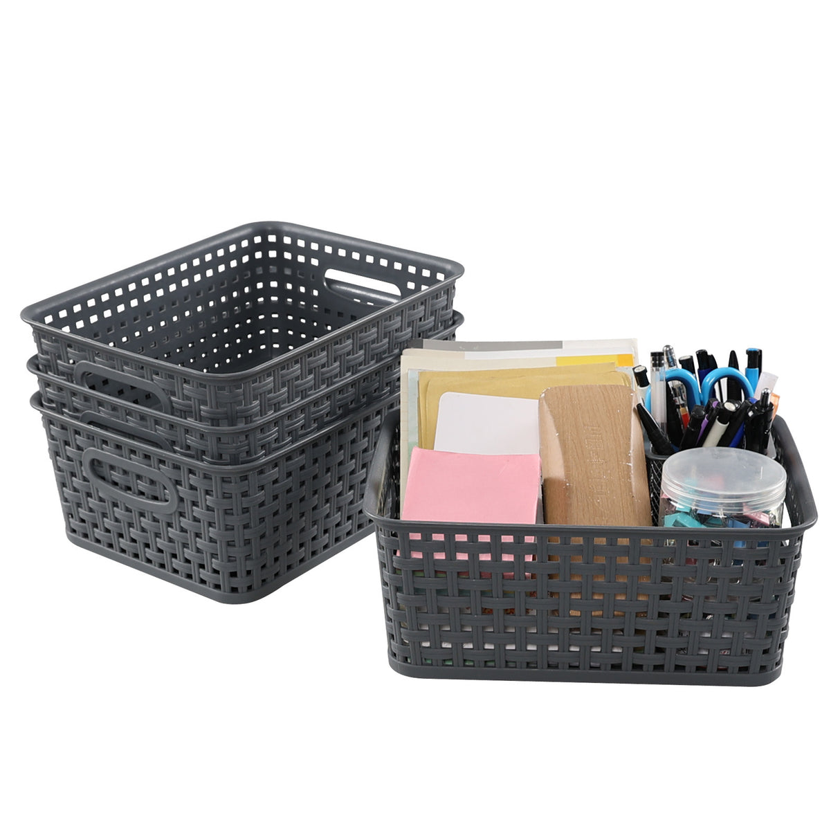 Rotoiti Desktop Storage Basket, White