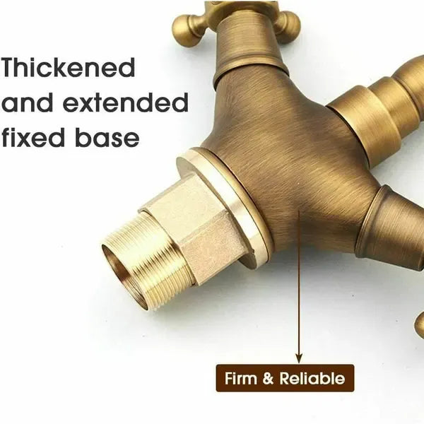 Brass swivel basin mixer tap in antique copper